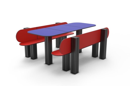 Mesa com bancos