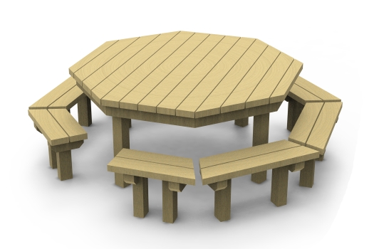 Mesa Octogonal com Bancos