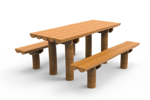 Mesa com bancos 